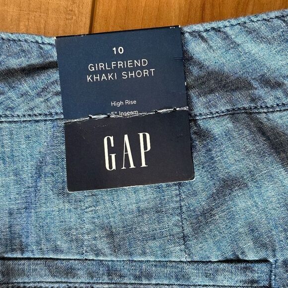 NWT GAP Women's Cotton Chambray "Girlfriend Khaki" Short 5" Inseam Size 10 - Picture 6 of 9